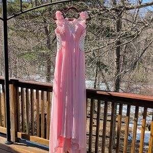 Elegant Pink Prom Dress Evening Gown